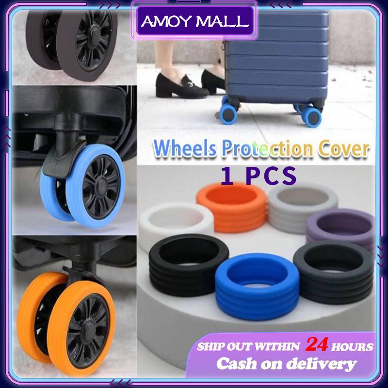 1PCS Universal Silikon Pelindung Roda Koper 360 Luggage Trolley Wheel Kursi Silikon Protector Karet 
