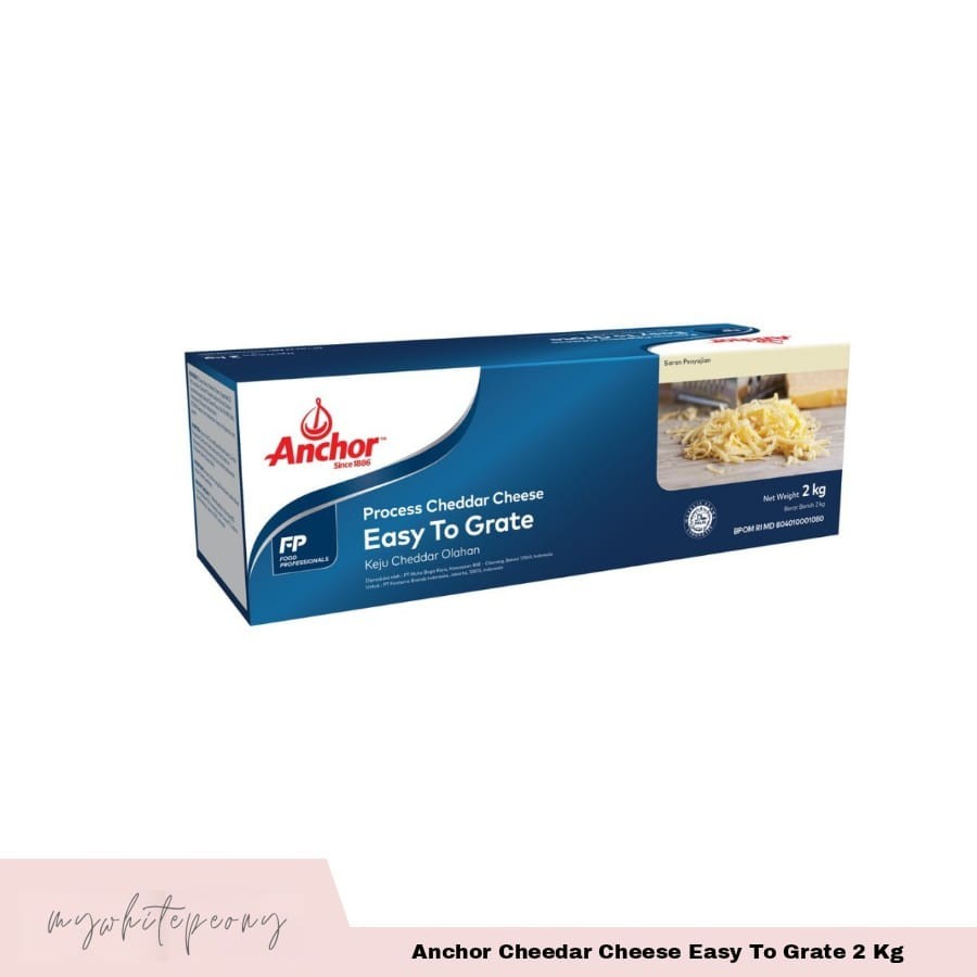 

Anchor Cheddar Cheese / Keju Cheddar Easy To Grate Kemasan Repack 500 gr