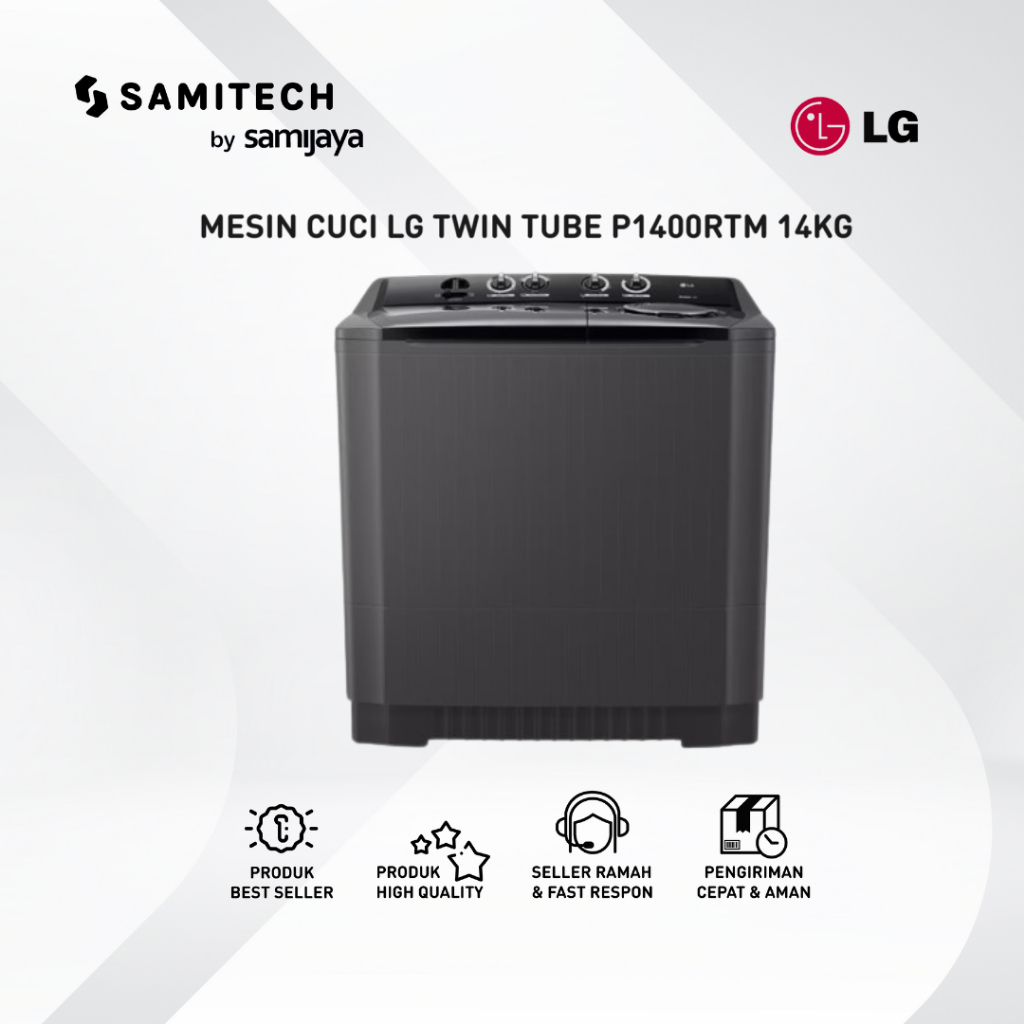 MESIN CUCI LG TWIN TUBE P1400RTM P1400 RTM 14KG