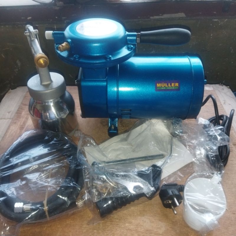 MULLER AS09K KOMPRESOR MINI COMPRESSOR SET SPRAY GUN KIT