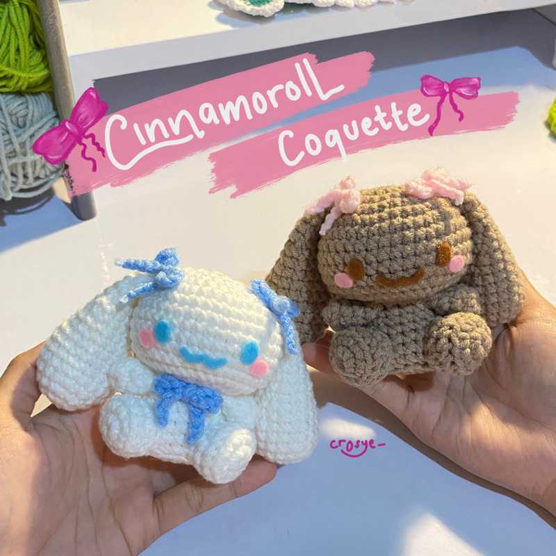 [CROSYE] Amigurumi Cinnamoroll/Mocha || Boneka Rajut Cinnamoroll
