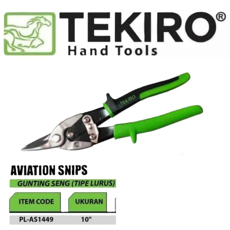 Gunting Seng 10" Tekiro / Gunting Baja Ringan Lurus / Aviation Snips