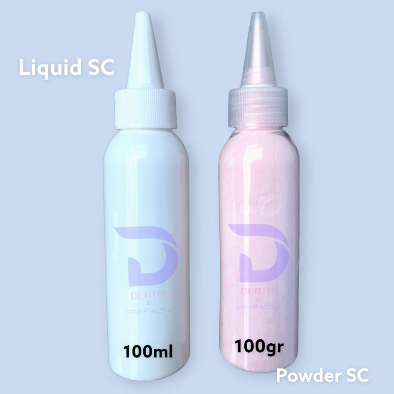 DENTAL BAHAN GUSI GIGI PALSU / BAHAN GUSI PALSU POWDER 100 gr &IQUID 100 ml SC