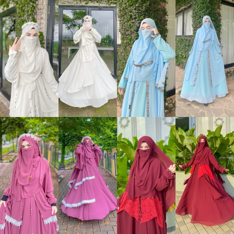 Preloved Termurah/ Gamis Murah/ satu set/ Setelan/Onset/Muslimah/Cadar