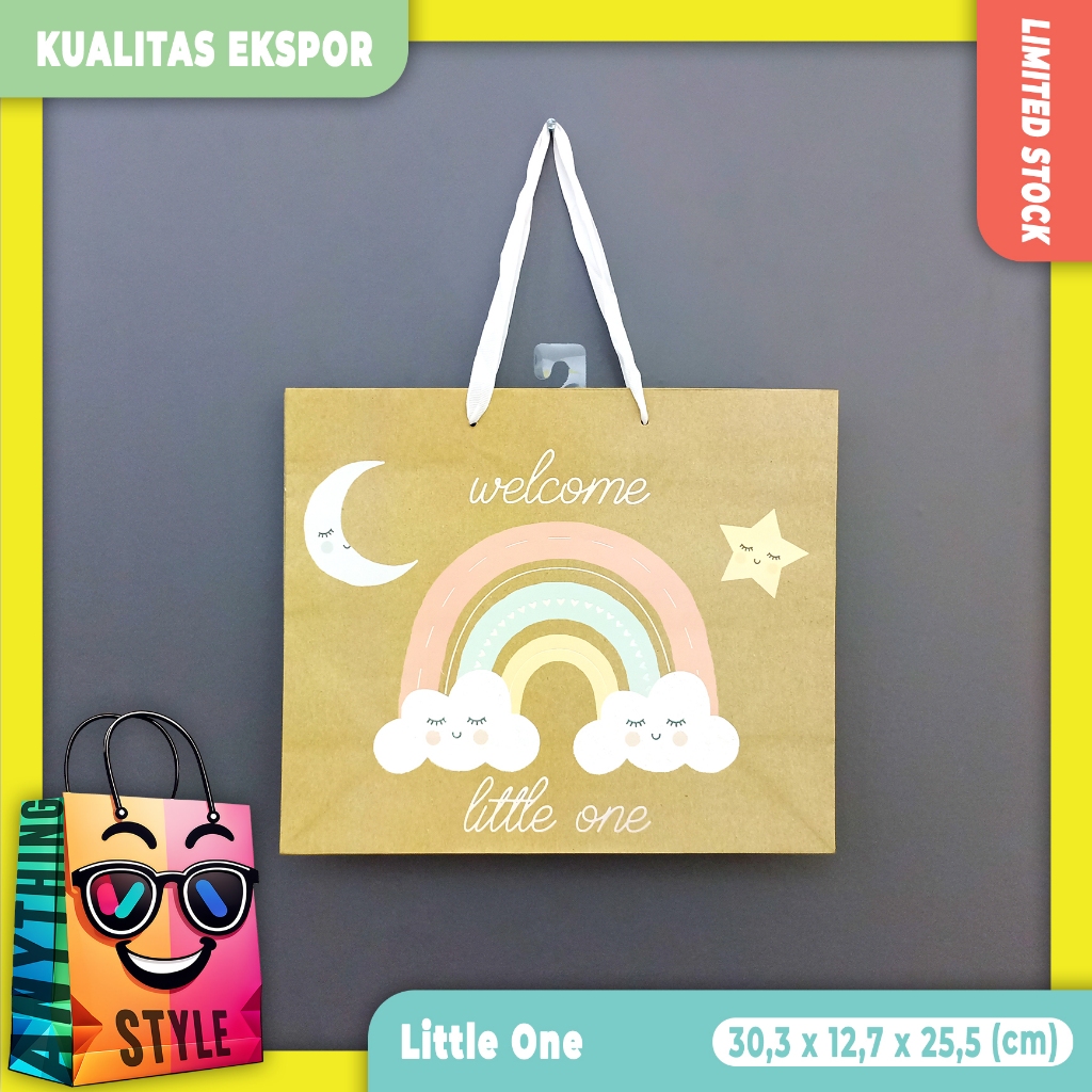 

[ Isi 1 ] Paper Bag / Tas Kertas Baby Motif Lucu Imut Bergambar Glitter Kualitas Ekspor untuk Syukuran Kelahiran Bayi | Souvenir | Kado
