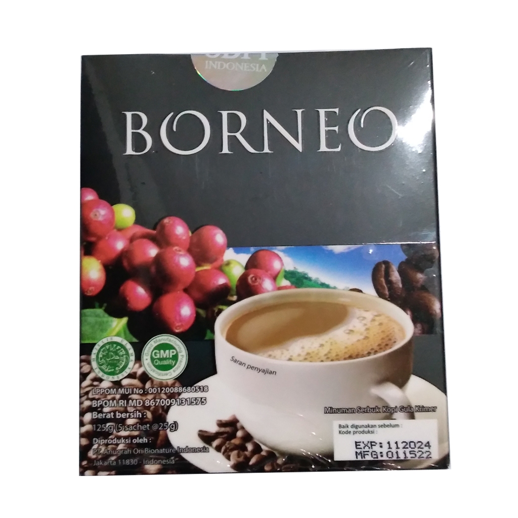 

Kopi BORNEO Blend Coffee Herbal Instan - per BOX isi 5 sachet