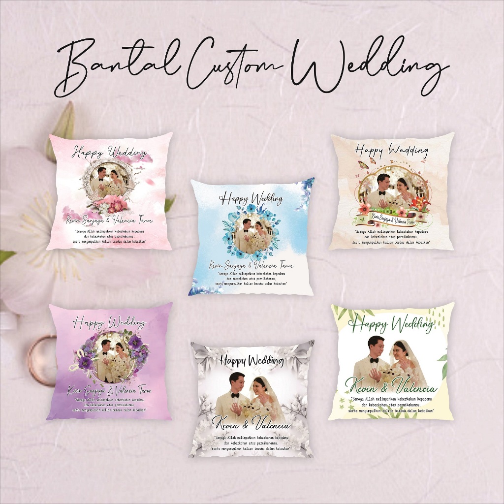 Bantal foto custom kado wedding