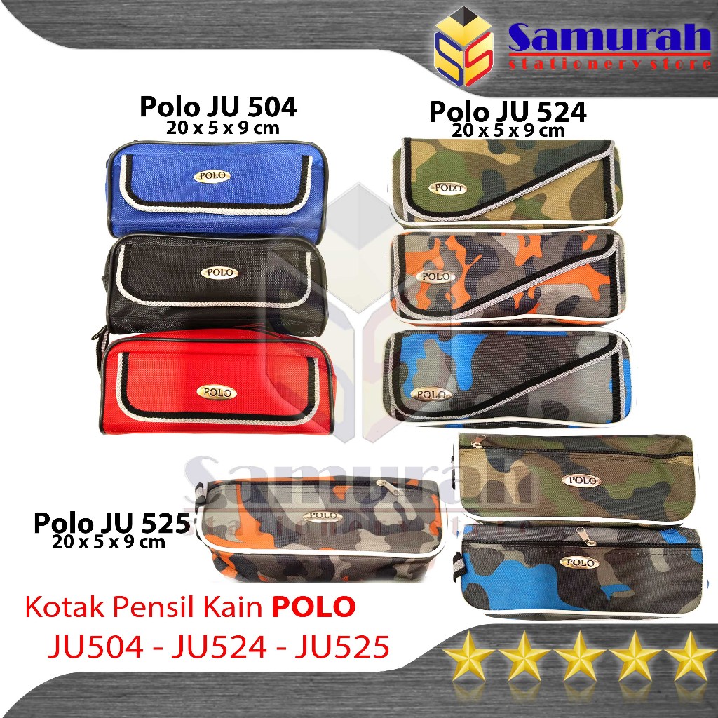 

Kotak Pensil Kain Polo JU 504 - 524 - 525 / Pensil Case Polo Umum - Kantor / Tempat Pinsil Bahan Kain Seleting