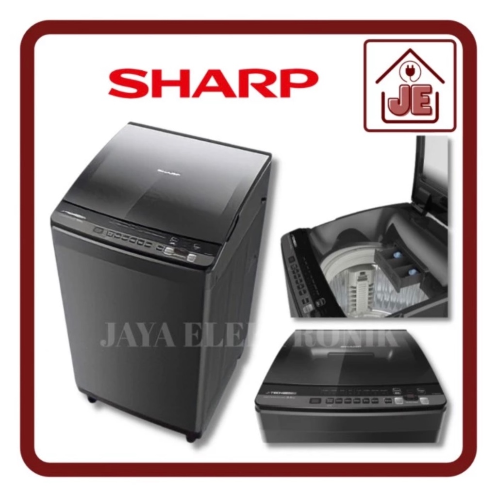 Mesin Cuci Inverter Sharp 1 Tabung 9,5kg Top Loading ESM 9500 XT Japan Technology