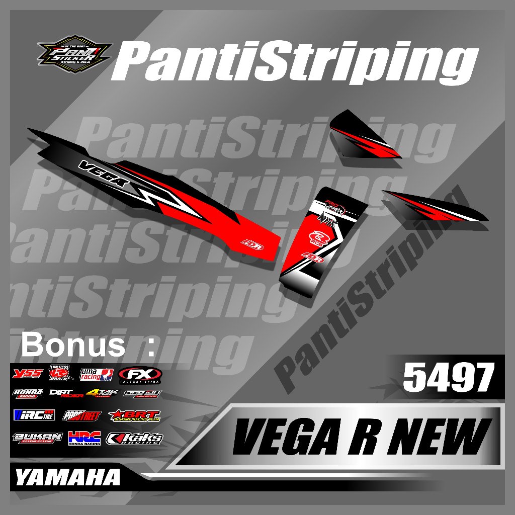 Sticker Striping YAMAHA VEGA R Semi Full TERVIRAL - striping skotlet aksesoris vega r Variasi Semi f