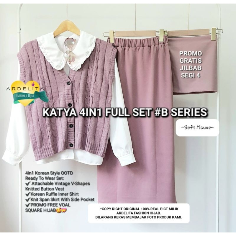PROMO GRATIS JILBAB REAL PICT 100% SET ROK KATYA PAKET HEMAT LENGKAP OOTD HIJAB WANITA KOREAN STYLE