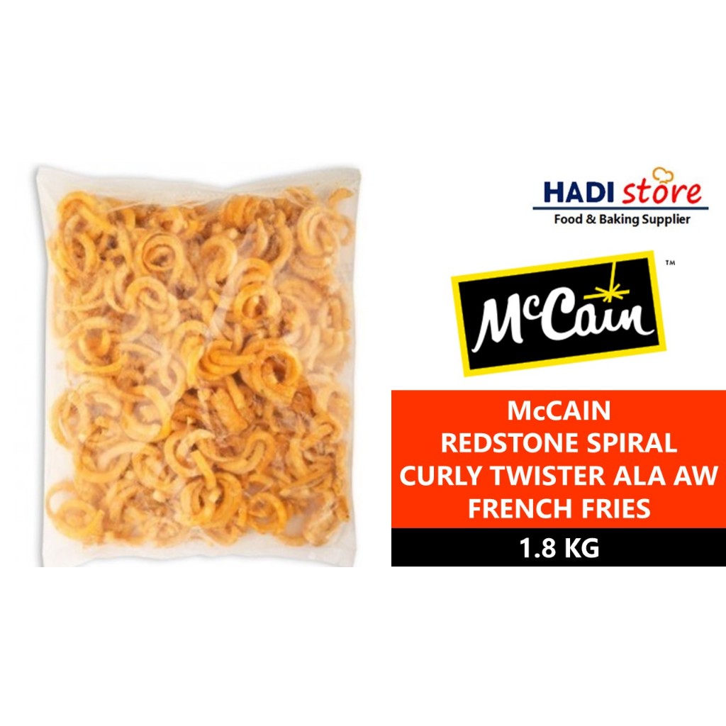 

McCAIN Mc CAIN REDSTONE SPIRAL FRIES, CURLY TWISTER KENTANG ALA A&W 1.8 KG