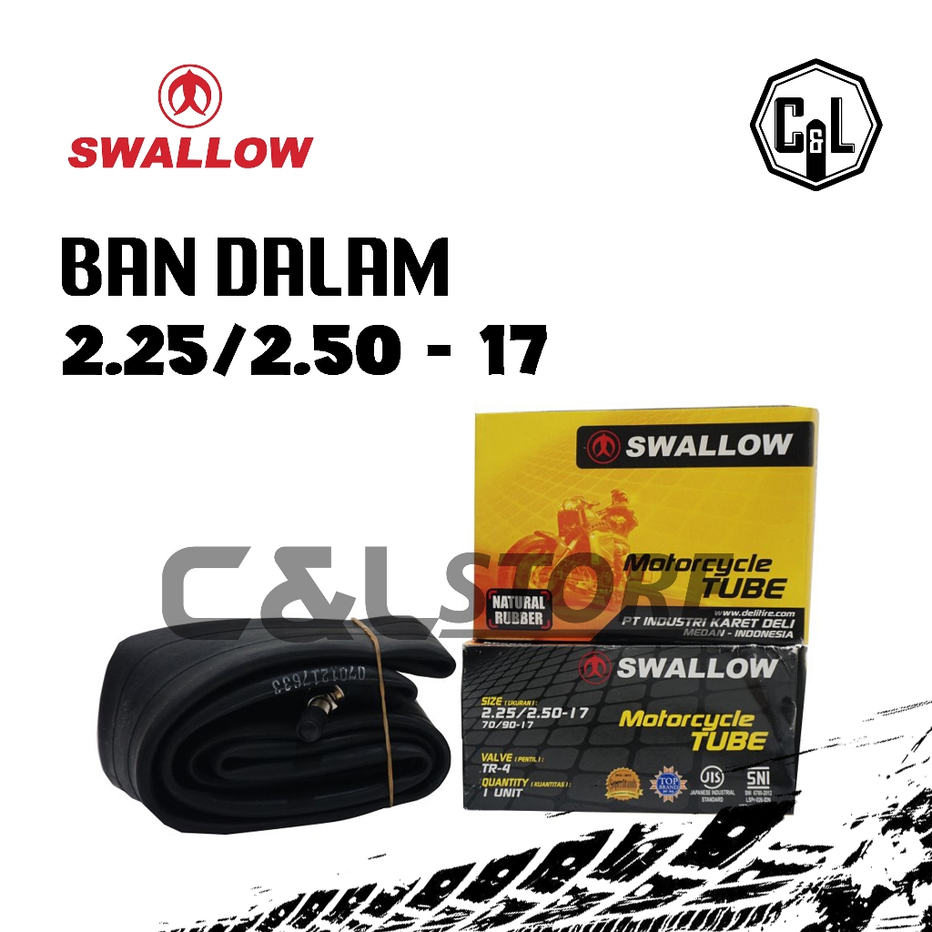 BAN DALAM MOTOR SWALLOW 225/250-17 RING 17 SWALLOW