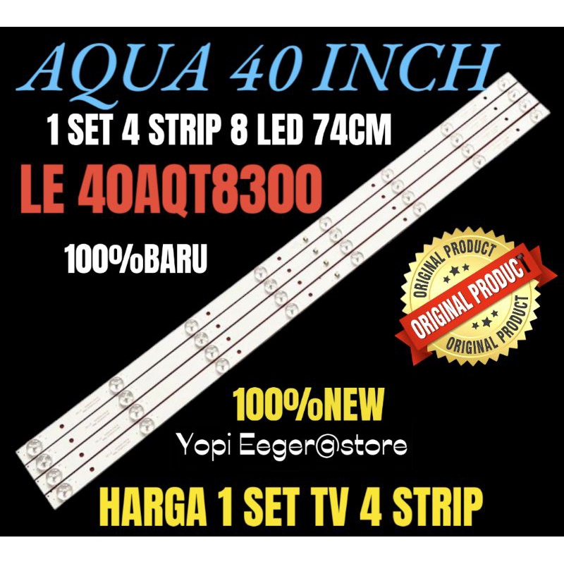 BACKLIGHT TV LCD LED AQUA 40 INCH LE-40AQT8300 8LED 3VOL SOKET TENGAH BACKLIGHT AQUA 40 INCH