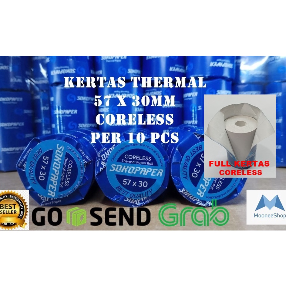 

FSASH SALE Kertas Thermal 57x3 58x3mm SOKOPAPER PRINTER SPOT EDC 1 PCS Printer kasir Bluetooth mini Kertas Thermal