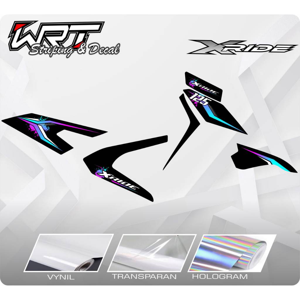 Striping XRIDE 125-Stiker Decal XRIDE New 125 Rainbow