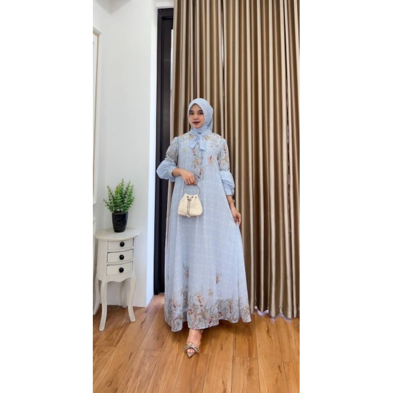 TISYA MAXY FREE HIJAB Madelin Ceruty Premium.busui friendly dengan aksen tali pita