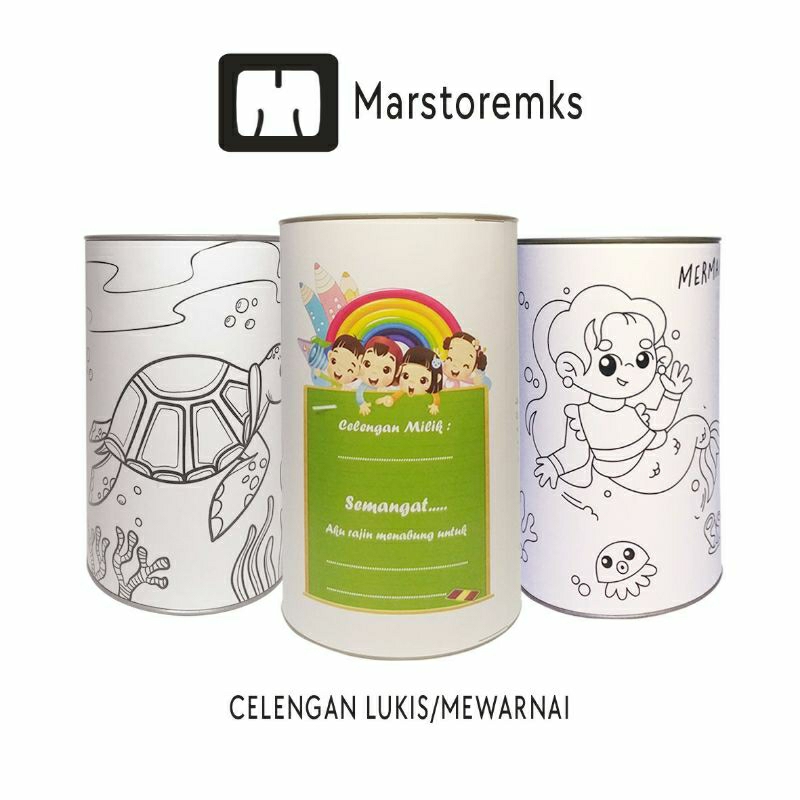 Celengan Lukis Mewarnai / Celengan Mewarnai / Hadiah Ulang Tahun Anak / Souvenir Ulang Tahun Anak