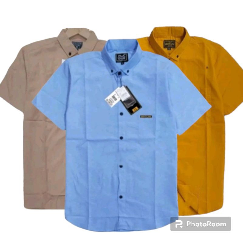 KEMEJA PRIA POLOS LENGAN PENDEK BAJU COWOK TREND