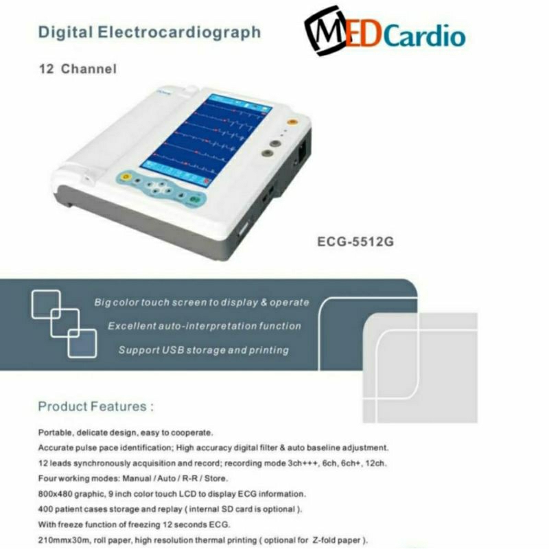 ECG 12 CHANNEL MED CARDIO/ ECG 5512G/ DIGITAL ELECTROCARDIOGRAPH