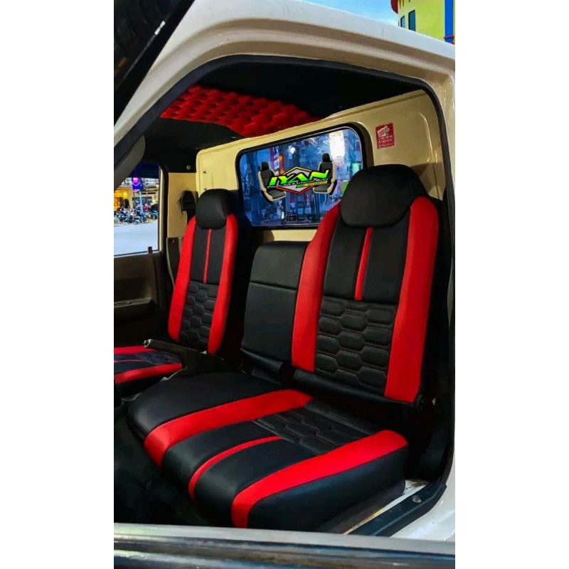 Sarung jok / Cover jok + Plafon atap variasi untuk mobil ( Isuzu Elf Traga & Isuzu Elf Macan ) Model