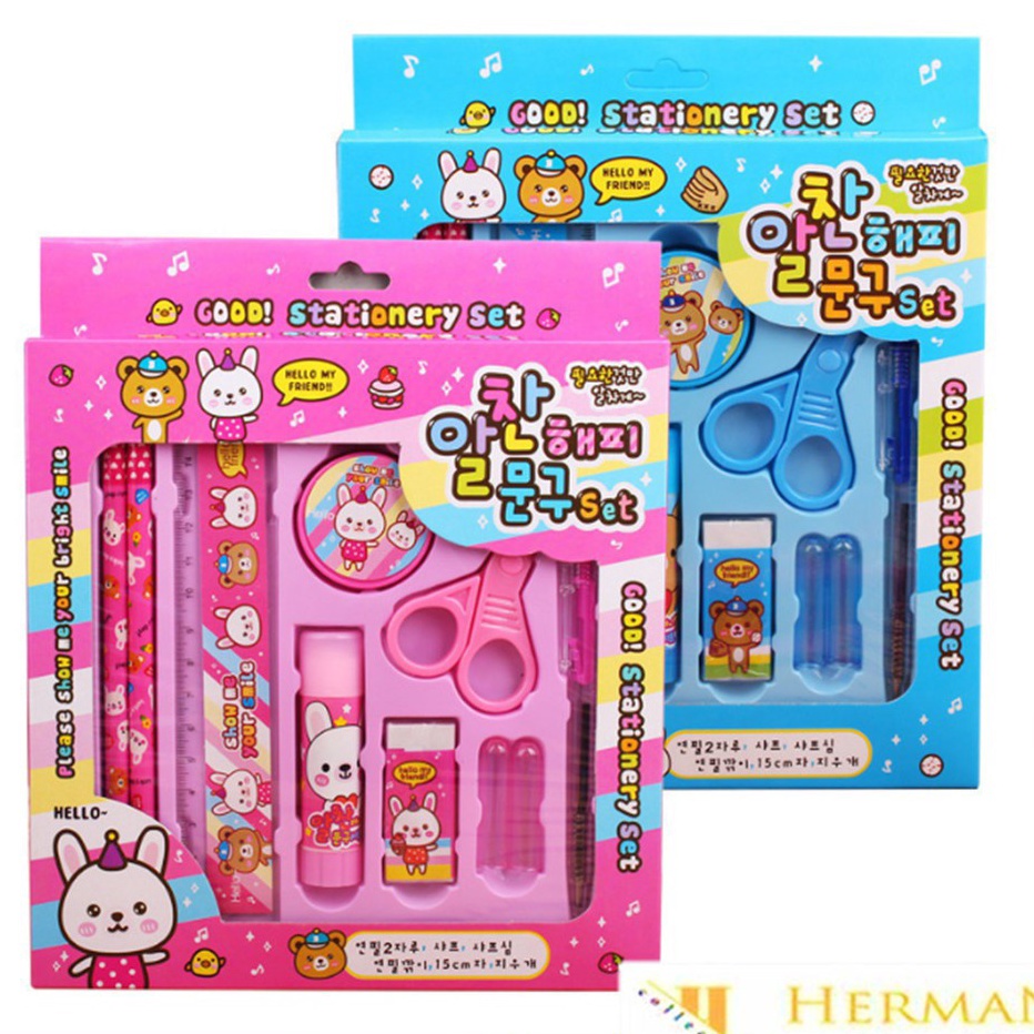 

88 HC Paket Alat Tulis set 8in1 Stationery Set Study Set Anak Karakter Set Alat Tulis Anak TK