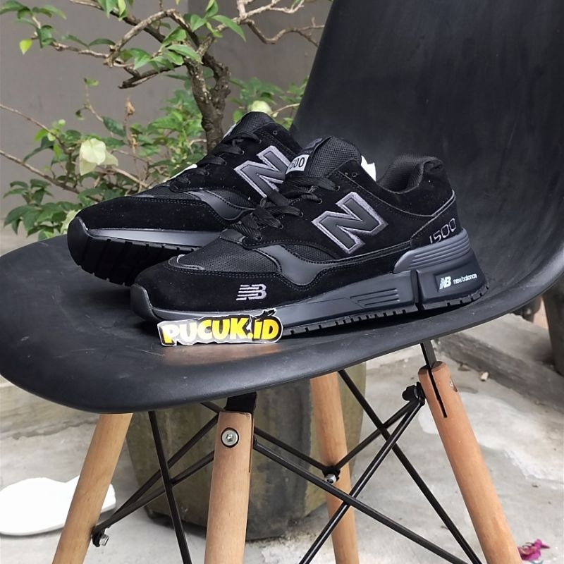 Sepatu Sneakers NB 1500 all Black fullblack Pria Premium Quality Made in Vietnam