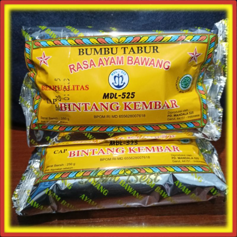 

Bumbu Tabur Penyedap Cap Bintang Kembar Rasa Ayam Bawang 250gr