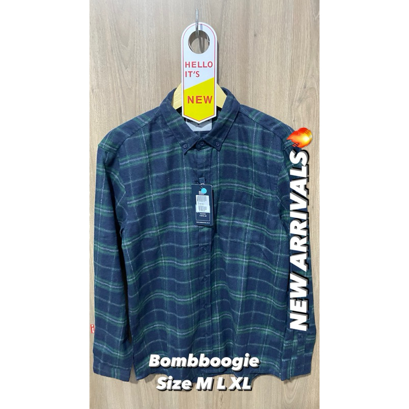 Kemeja Bombboogie original warna navy size M L XL
