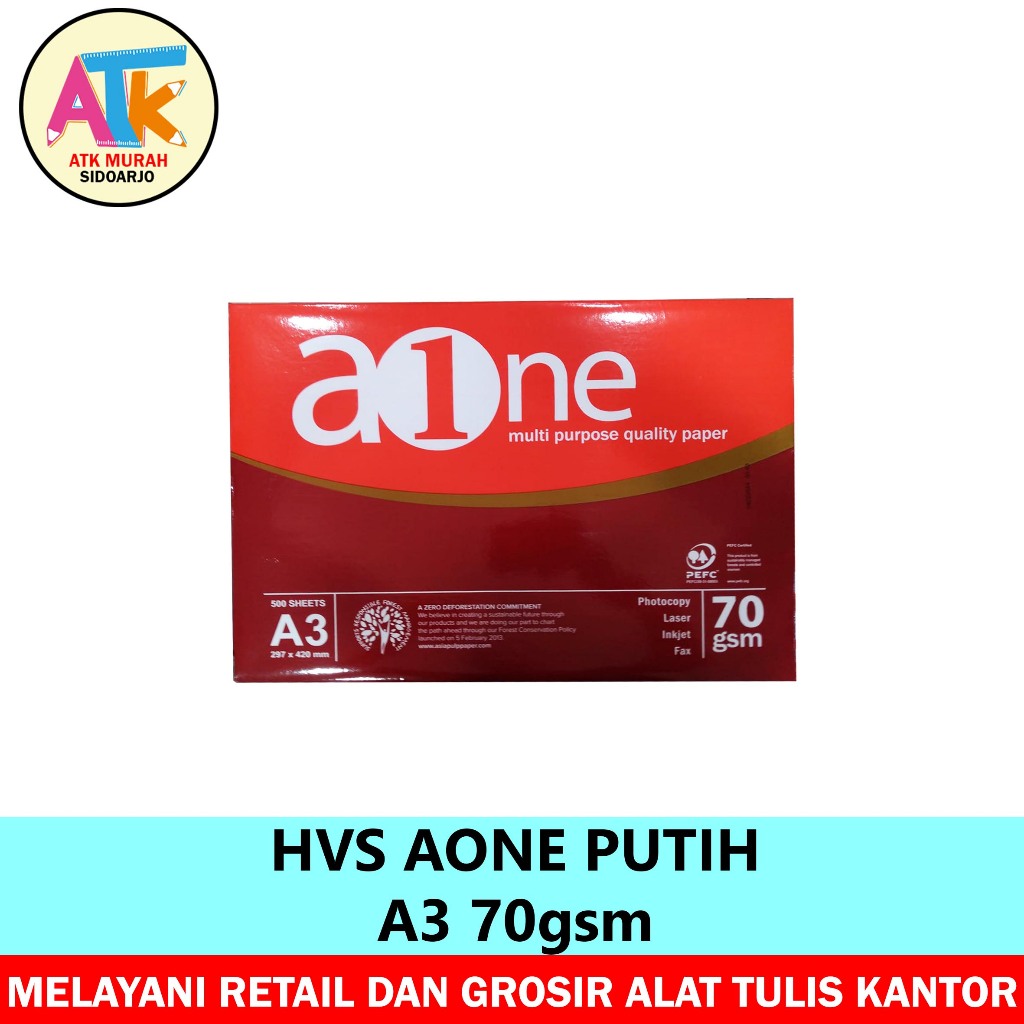 

KERTAS HVS AONE A3 70 Gsm