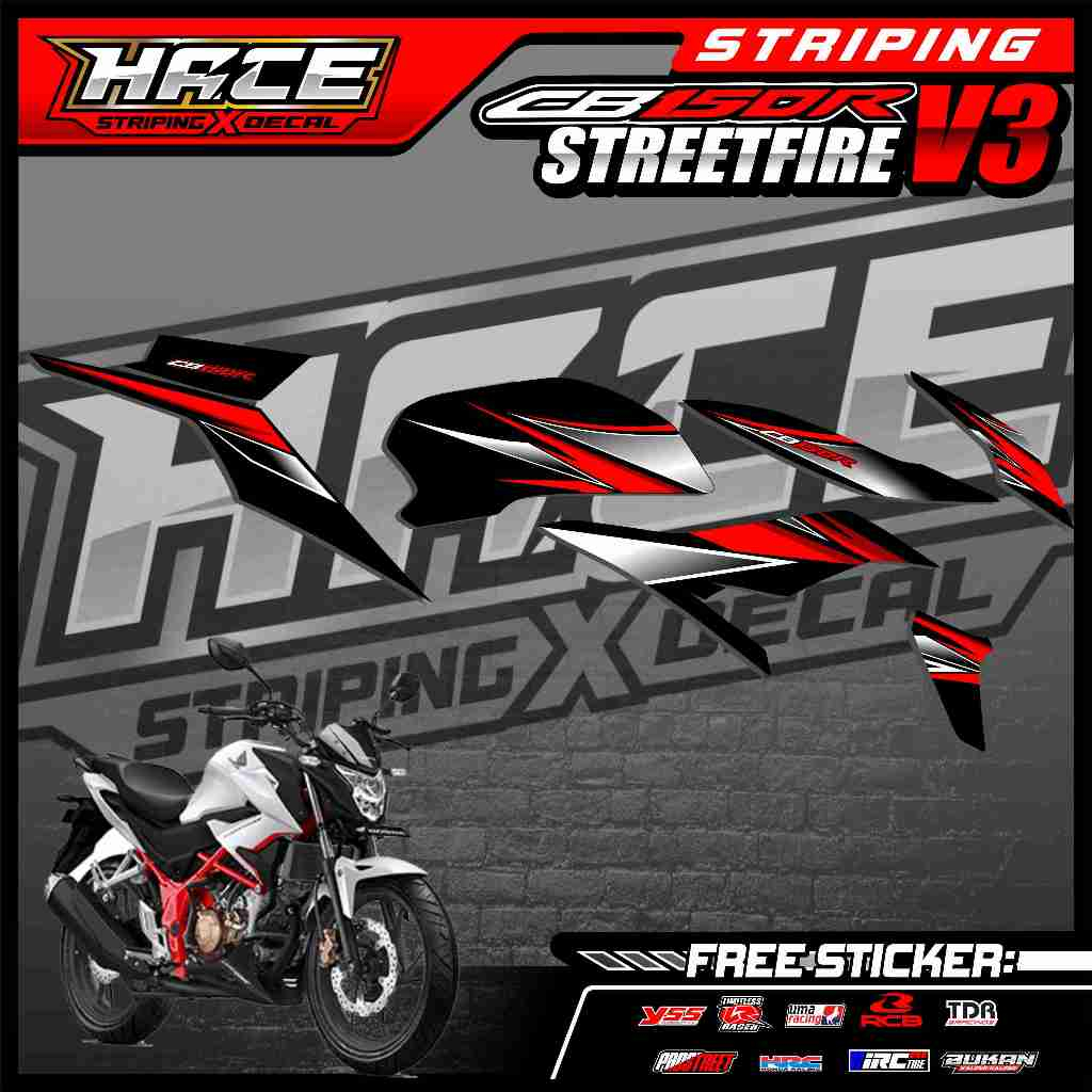 271 STRIPING STICKER CB 150R V3 STREETFIRE - STRIPING STICKER CB 150R V3 STREETFIRE SIMPLE LIST