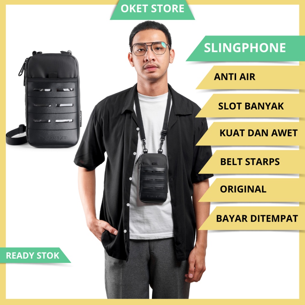 TERLARIS Tas Dompet Hp Pria Anti Air Hanging Wallet Kalung Gantung Leher Premium Kasual Tactical bur