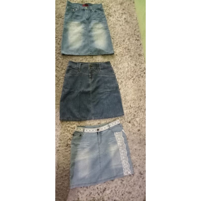 rok jeans span pendek