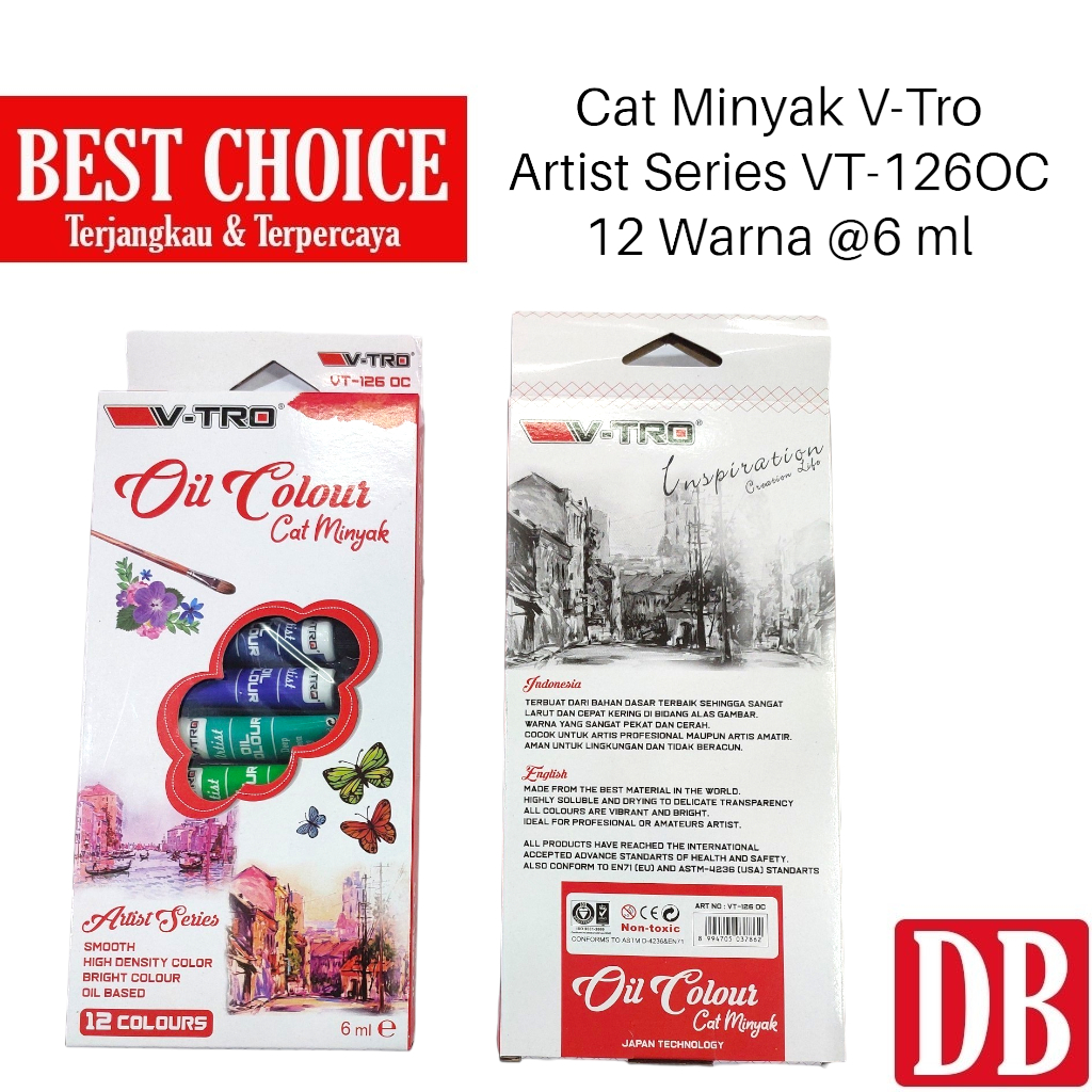 

Cat Minyak / Oil Colour / Oil Color Artist Series V-Tro (12 Warna)
