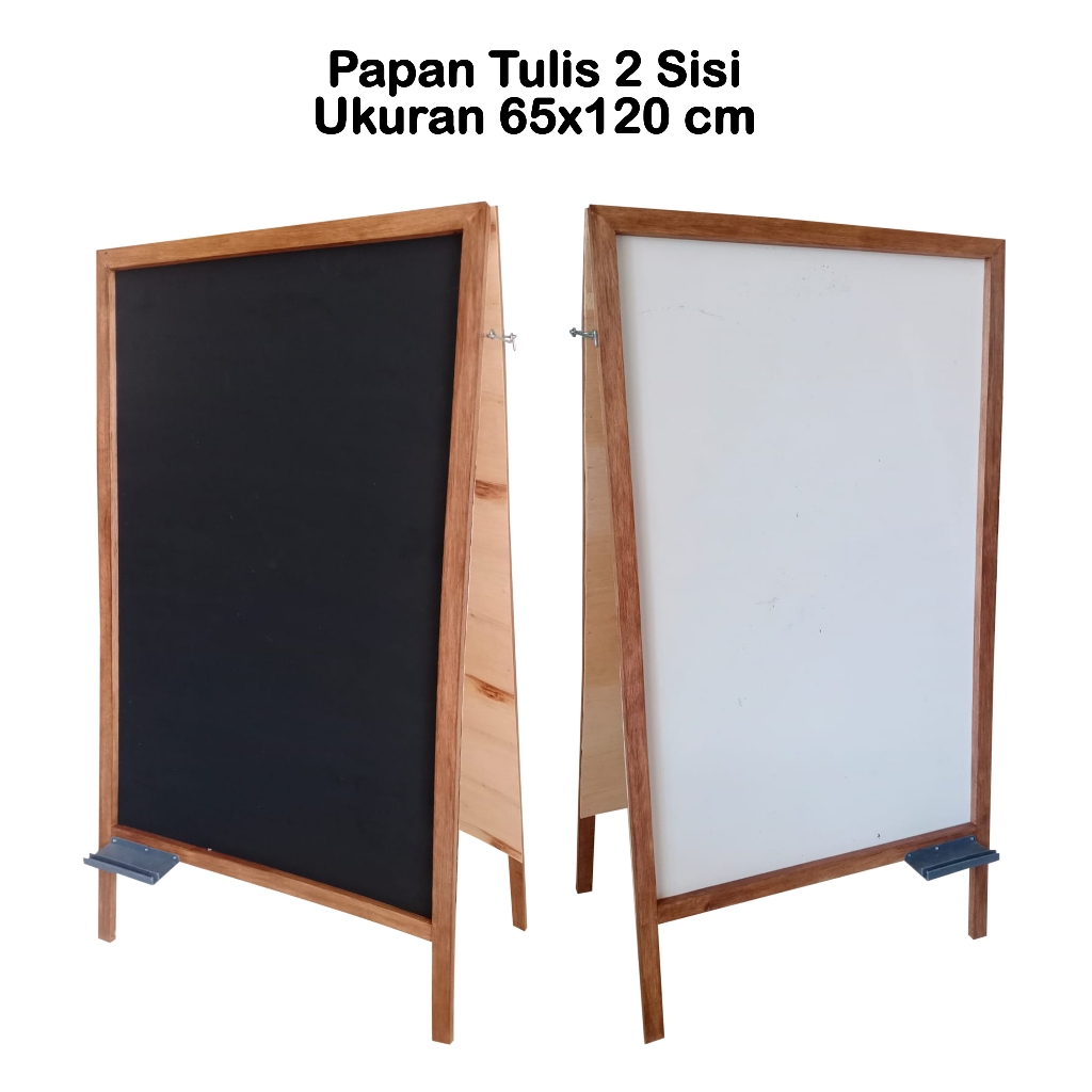 

Papan Tulis 2 Sisi White Board & Black Board Menu Cafe Standing Papan Tulis Kapur 65 x 120 cm