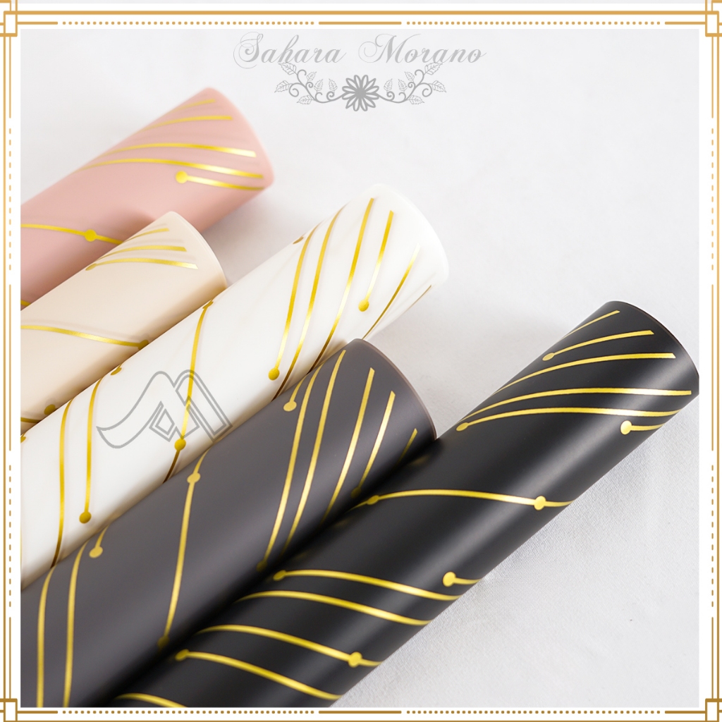 

[ 5 PCS ] FLOWER WRAPPING KERTAS BUKET MOTIF METEOR CELLOPHANE Buket Bunga