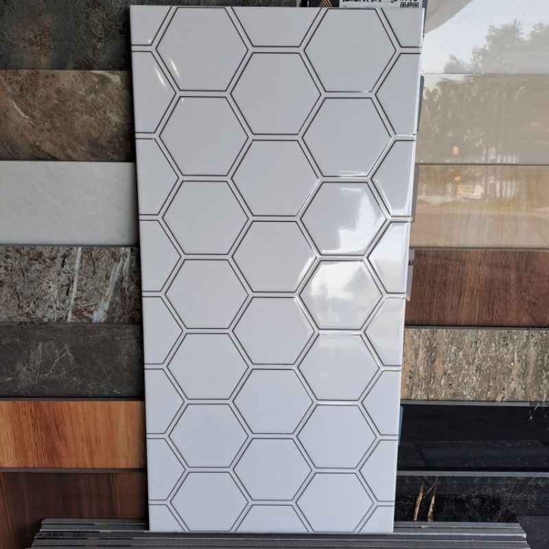 Keramik Dinding Hexagonal Mulia Luxagres 30x60 IMPERIAL BIANCO