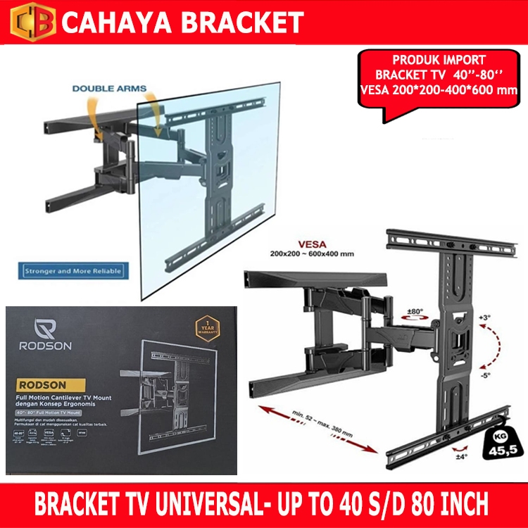 bracket  tv swivel  NB P6 40 sampai 80 inch Bracket tv 65 inch