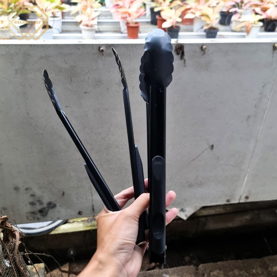 Penjepit makanan ekstra kuat capitan stainless hitam jepit gorengan