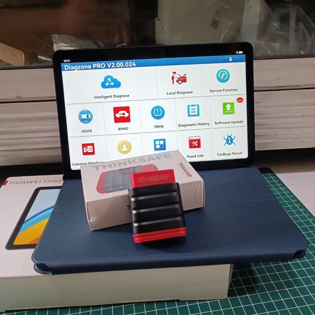 Paket Scanner OBD2 OBDII Huawei Tablet 10.4 inch  4/64GB  Thinkcar  Diagzone Pro Versi FULL System  