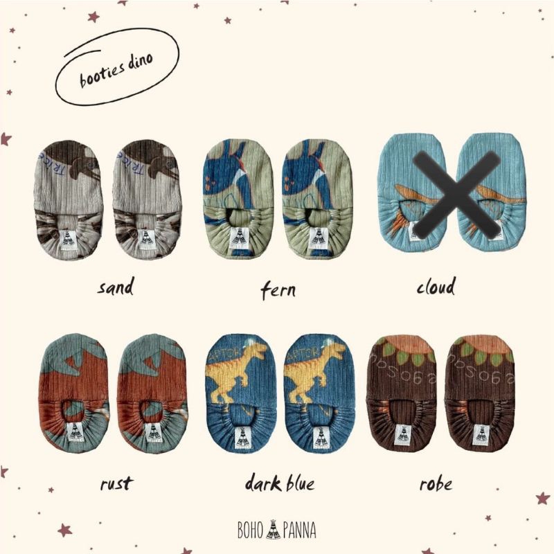 Bohopanna Booties Printed Dino