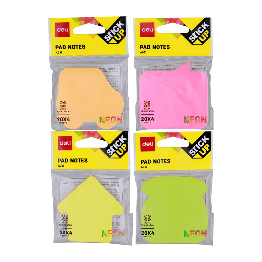 

DELI - Memo Sticky Notes Neon Hanger 4 Warna 80 SHT A03102