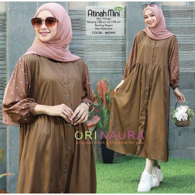 ORI NAURA ATINAH RAMINA MINI DRESS TWOTONE KOMBINASI RAYON VISCOSE ADEM