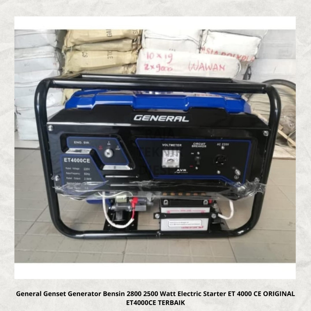 General Genset Generator Bensin 2800 2500 Watt Electric Starter ET 4000 CE ORIGINAL ET4000CE TERBAIK