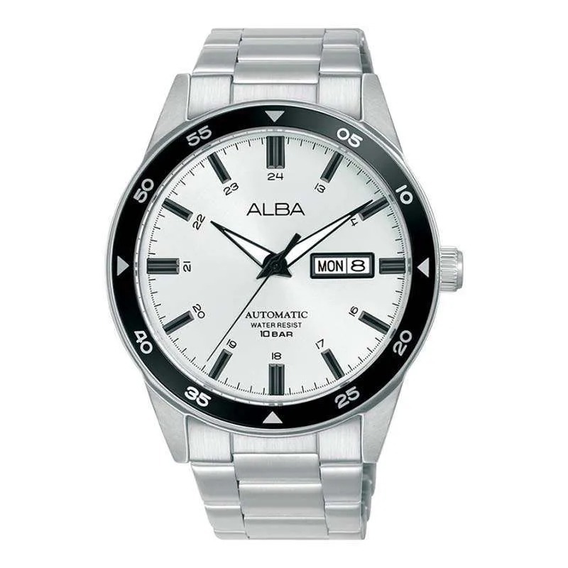 Jam Tangan Pria Alba Automatic Original AL4599 AL4599X1 Strap Stainless Steel Silver Garansi Resmi