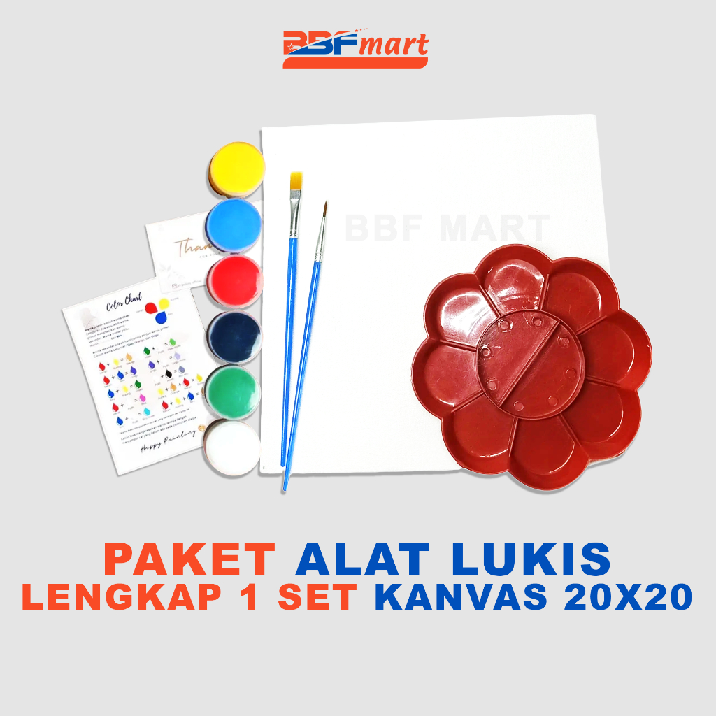 Paket Alat Lukis Lengkap 1 Set KANVAS 20x20