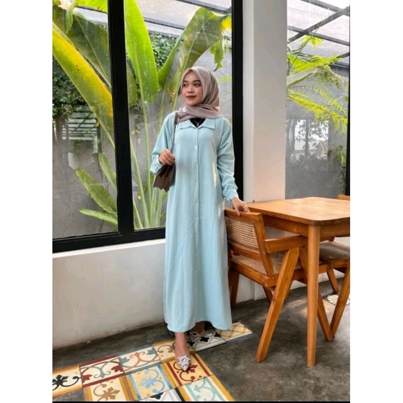 Zalina PL Set Gamis Crinkle Airflow Free FK Hitam Syari Jetblack