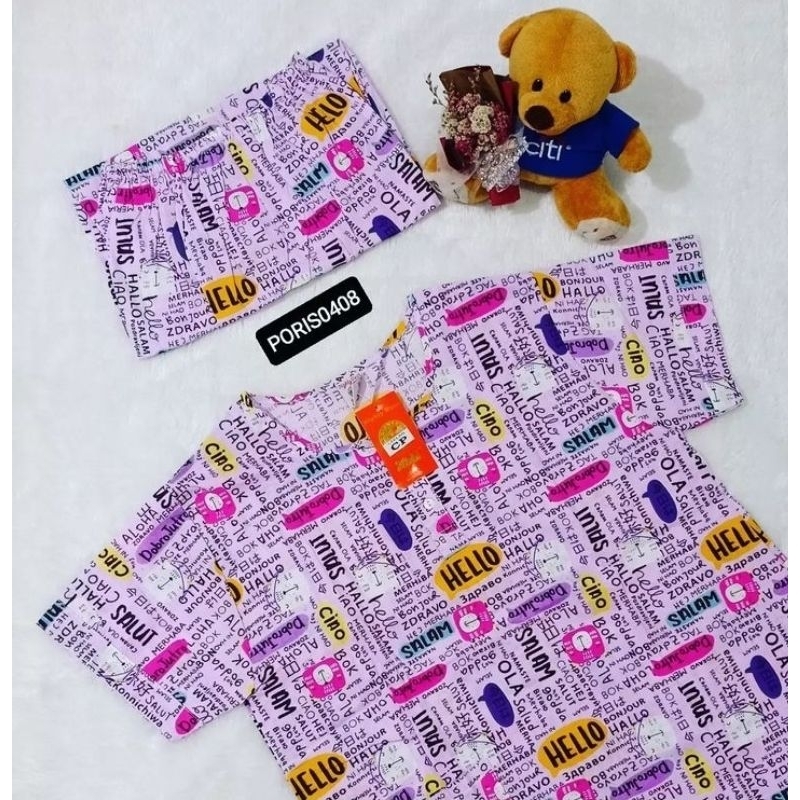 Baju Tidur CP Celana Panjang merk HOKI Katun wanita (hello)
