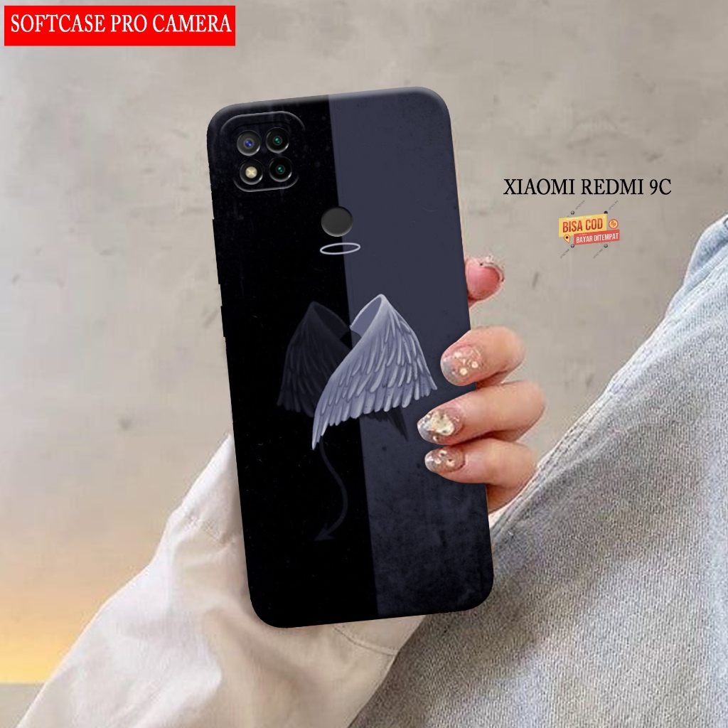Case Xiaomi Redmi 9c Terbaru - Rajacase - casing handphone - Redmi 9c - Motif Softcase Hitam - Pelin