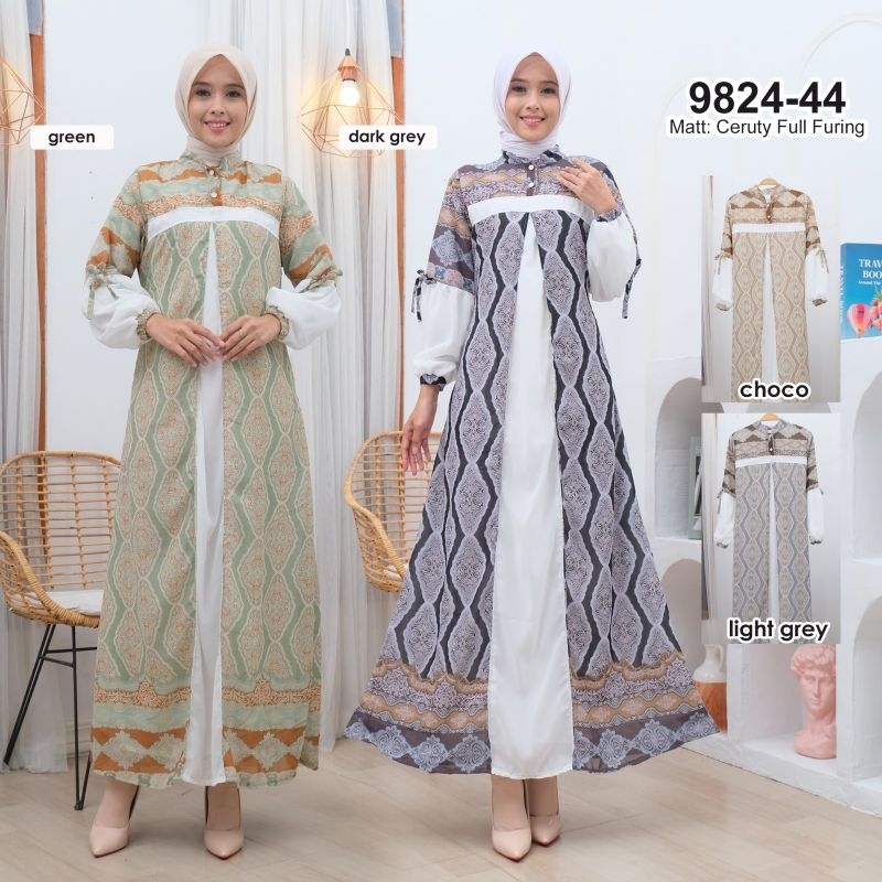Gamis Cerutty Full Furing Kombi Putih